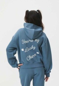 Campera Lily (Gris melange - Azul) | BUDDIES