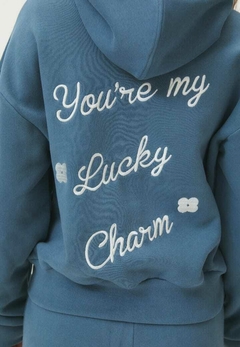 Campera Lily (Gris melange - Azul) | BUDDIES en internet