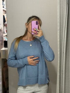 Sweater brillos (Celeste - Beige) | NASA