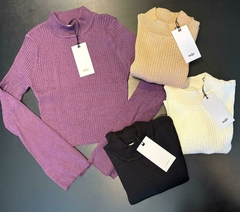Sweater corto canelon (Negro - Marrón - Blanco) | NASA - comprar online