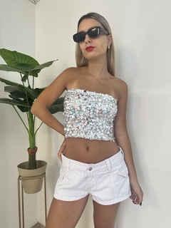 Short blanco tiro bajo - comprar online