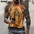 Camiseta religiosa gráfica masculina, manga curta casual, decote em O, camiseta - loja online