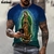Camiseta religiosa gráfica masculina, manga curta casual, decote em O, camiseta