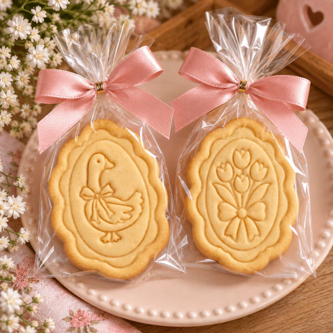 Cortador de Ganso com Laço Biscoitos Decorados e Confeitaria