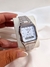 Relógio Linha Premium - Casio analógico e digital quadrado, fundo branco prata