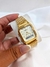 Relógio Linha Premium - Casio analógico e digital quadrado, fundo branco dourado
