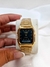 Relógio Linha Premium - Casio analógico e digital quadrado, fundo preto dourado