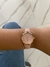 Relógio minimalista - pulseira courino rosa