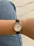 Relógio minimalista - pulseira courino prata