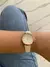 Relógio minimalista - pulseira courino Branco