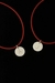 Pulseira casal fio vermelho inicial prata