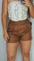 Shorts Feminino Courino com Cinto - Marrom