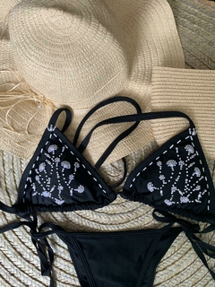 Top Cortininha Black and White - Ref. SCRG0001 - SUMMER ON Moda Praia