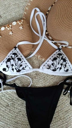 Top Cortininha White and Black- Ref. SCRM0003 - SUMMER ON Moda Praia