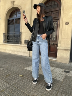 Jean Wide Leg Sage Strass - María Kalá