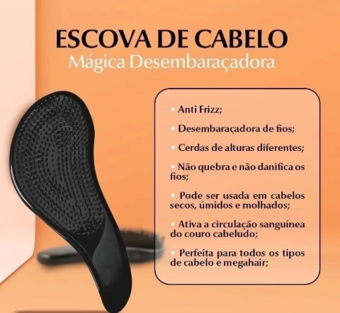 Escova Magica Para Cabelo Desembarcadora Pentear