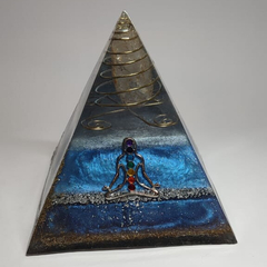 15cm orgonite, 7 Chakras shaped pyramid - buy online