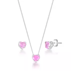 Conjunto coração rosa bebê - comprar online