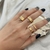 Anel de aço inoxidável banhado a ouro 18k para mulheres, anel liso clássico, - comprar online