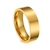 Imagem do Anel de aço inoxidável banhado a ouro 18k para mulheres, anel liso clássico,