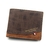 Carteira de couro fosco masculina, bolsa de moedas clássica, carteira masculina