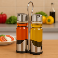 Set de Aceitera y Vinagrera con Soporte