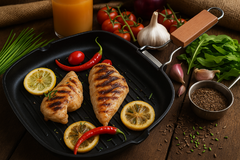 Plancha rectangular antiadherente mango plegable