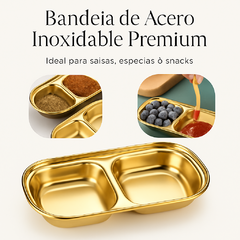 Recipiente doble de aderezos - Dorado en internet