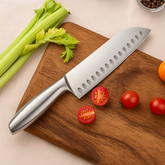 Cuchillo ancho mango metálico
