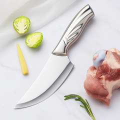 Cuchillo ancho mango metálico