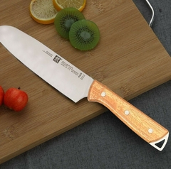 Cuchillo liso mango de madera