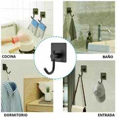 Gancho garfio autoadhesivo negro - DOMUS NOVA
