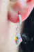 Aros Selena con dije rombo de cristales del Oriente y Plata 925 en internet