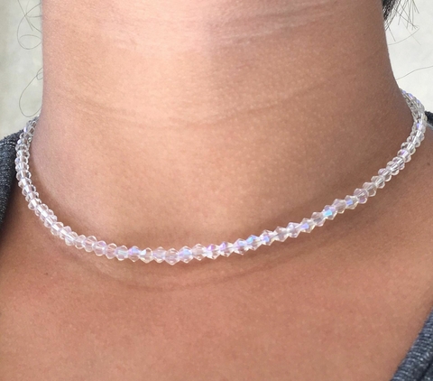 Collar Choker Rock Star Cristal y Plata 925