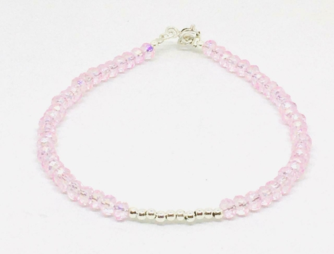 Pulsera Rope De Cristal y Plata