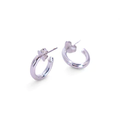 Argola Fina Cora Pequena Prata