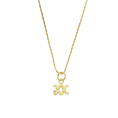 Colar Signo Aquário Dourado