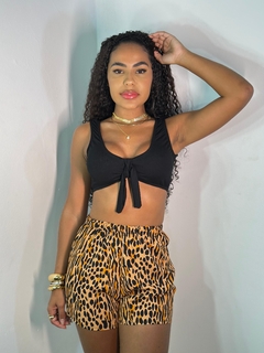 CONJUNTO SHORT ONÇA + TOP CANOA