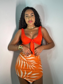 CONJUNTO SAIA V CORAL + TOP CANOA