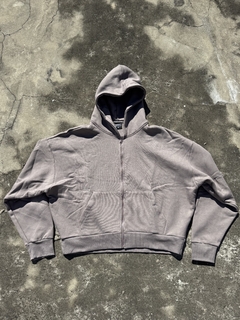 Zip Hoodie Boxy Marrón - tienda online