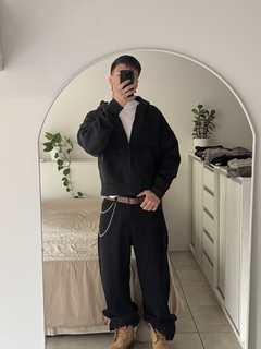 Zip Hoodie Boxy Negro - comprar online