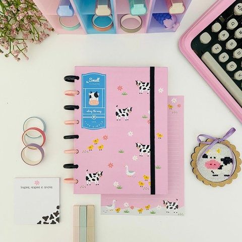 Caderno de Disco Smell the Flowers Tamanho Universitário