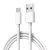 Cabo Carregador Usb Tipo-V8 Branco / Preto Carregamento Rápido Android
