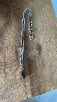 Collar con cadena y colgante de Turmalina: estilo masculino para motociclistas.