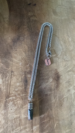 Collar con cadena y colgante de Turmalina: estilo masculino para motociclistas.