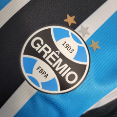 Camisa Grêmio I 23/24 - Masculino Jogador - Azul, Preto e Branco na internet