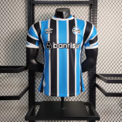 Camisa Grêmio I 23/24 - Masculino Jogador - Azul, Preto e Branco