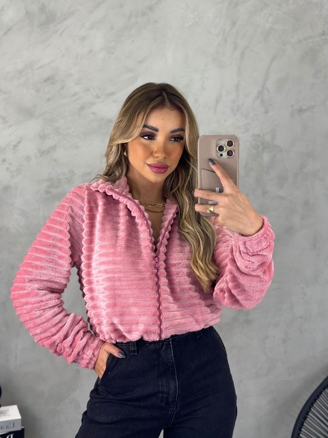 Jaqueta bomber peluciada com zíper - comprar online