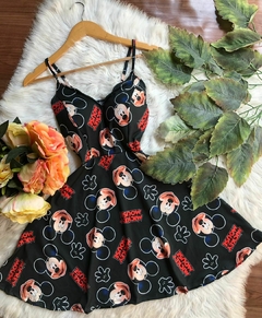 Vestido boneca decote nuvem adulto disney mickey minnie - loja online