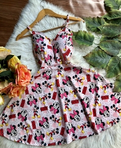Vestido boneca decote nuvem adulto disney mickey minnie - Dalia Rosada